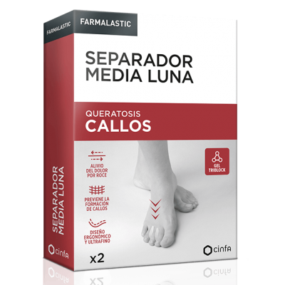 Comprar FARMALASTIC SEPARADOR MEDIA LUNA CALLOS 2 UNIDADES TALLA UNICA al mejor precio en NuestraFarma, tu farmacia online