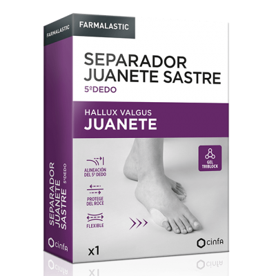 Comprar FARMALASTIC SEPARADOR JUANETE SASTRE 5º DEDO 1 UNIDAD TALLA UNICA al mejor precio en NuestraFarma, tu farmacia online