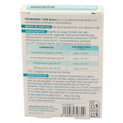 Comprar PROBIOBAL ATB DIRECT 10 CAPSULAS al mejor precio en NuestraFarma, tu farmacia online