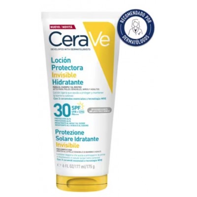 Comprar CERAVE LOCION SOLAR PROTECTORA INVISIBLE HIDRATANTE SPF 30 177 ML al mejor precio en NuestraFarma, tu farmacia online