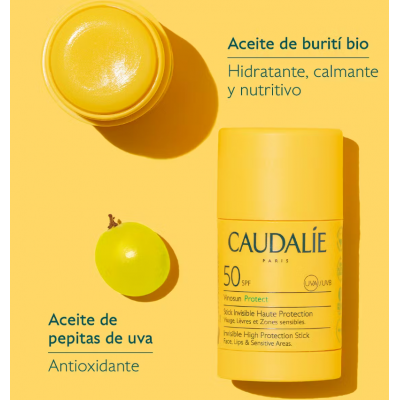 Comprar CAUDALIE VINOSUN PROTECT STICK INVISIBLE DE ALTA PROTECCIÓN SPF 50 15 G al mejor precio en NuestraFarma, tu farmacia online