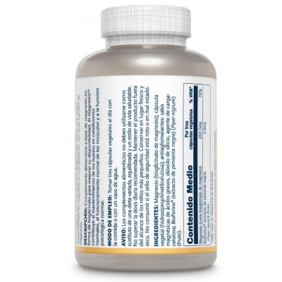 Comprar SOLARAY BISGLICINATO DE MAGNESIO 240 CAPSULAS VEGETALES al mejor precio en NuestraFarma, tu farmacia online