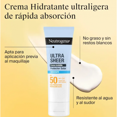 Comprar NEUTROGENA SUN CREMA INVISIBLE HIDRATANTE SPF50 50 ML al mejor precio en NuestraFarma, tu farmacia online
