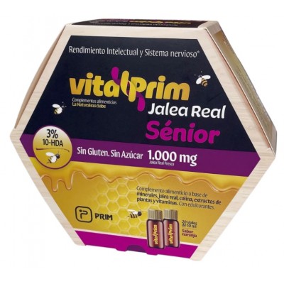 Comprar VITALPRIM JALEA REAL SENIOR 1000 MG SABOR NARANJA 20 VIALES 10 ML al mejor precio en NuestraFarma, tu farmacia online