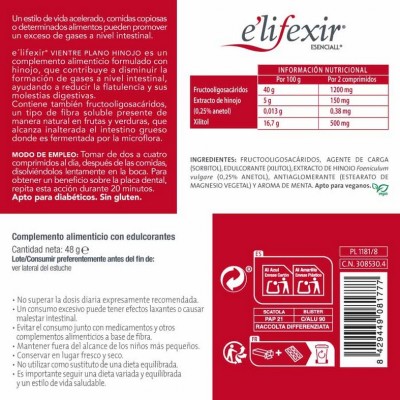 Comprar ELIFEXIR VIENTRE PLANO HINOJO 32 COMPRIMIDOS al mejor precio en NuestraFarma, tu farmacia online
