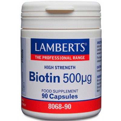 Comprar LAMBERTS BIOTINA 500 µG 90 CAPSULAS 8068 al mejor precio en NuestraFarma, tu farmacia online