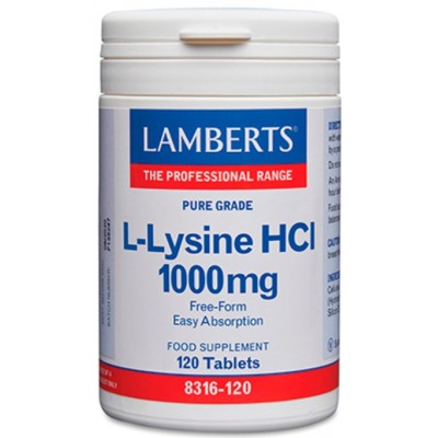 Comprar LAMBERTS L-LISINA HCL 1000 MG 120 TABLETAS 8316 al mejor precio en NuestraFarma, tu farmacia online