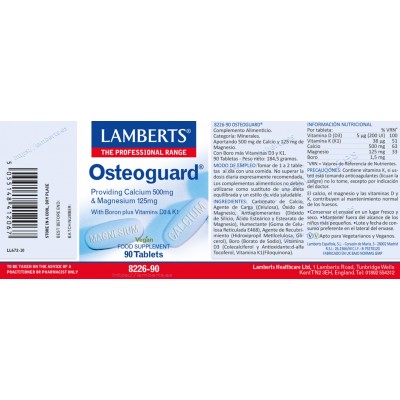Comprar LAMBERTS OSTEOGUARD 90 TABLETAS 8226 al mejor precio en NuestraFarma, tu farmacia online