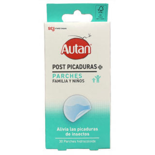 AUTAN POST PICADURAS PARCHES FAMILIA Y NIÑOS 30 PARCHES HIDROCOLOIDE