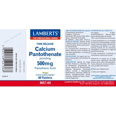 Comprar LAMBERTS PANTOTENATO CALCICO 60 TABLETAS 8057 al mejor precio en NuestraFarma, tu farmacia online