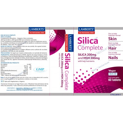Comprar LAMBERTS SILICA COMPLETE PELO PIEL UÑAS 60 TABLETAS 8545 al mejor precio en NuestraFarma, tu farmacia online