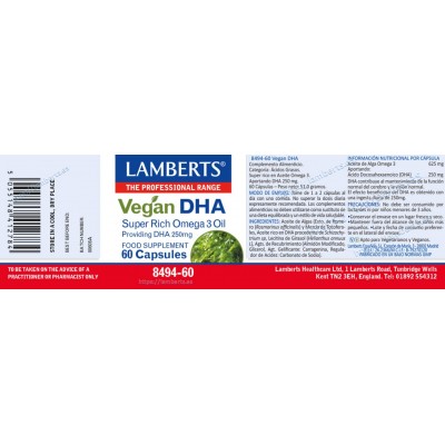 Comprar LAMBERTS DHA VEGANO 60 CAPSULAS 8494 al mejor precio en NuestraFarma, tu farmacia online