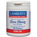 LAMBERTS ZINC 25 MG 120 TABLETAS 8286