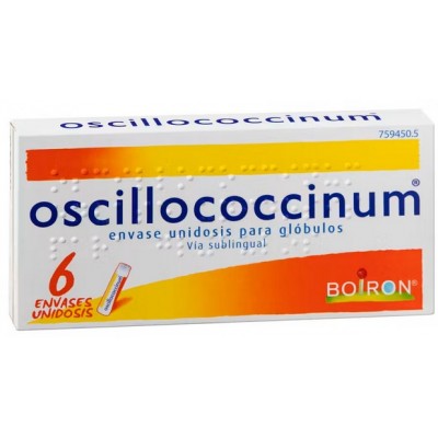Comprar OSCILLOCOCCINUM BOIRON GLOBULOS 6 ENVASES UNIDOSIS 1 G al mejor precio en NuestraFarma, tu farmacia online