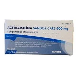 ACETILCISTEINA SANDOZ CARE EFG 600 mg 20 COMPRIMIDOS EFERVESCENTES (sobres)