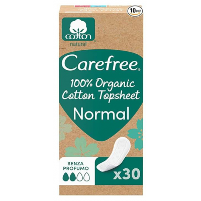 Comprar CAREFREE 100% ORGANIC COTTON TOPSHEET NORMAL SIN FRAGANCIA 30 SALVASLIP al mejor precio en NuestraFarma, tu farmacia online