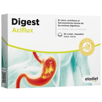 Comprar ELADIET DIGEST ACIFLUX 30 COMPRIMIDOS PARA CHUPAR SABOR MENTA al mejor precio en NuestraFarma, tu farmacia online