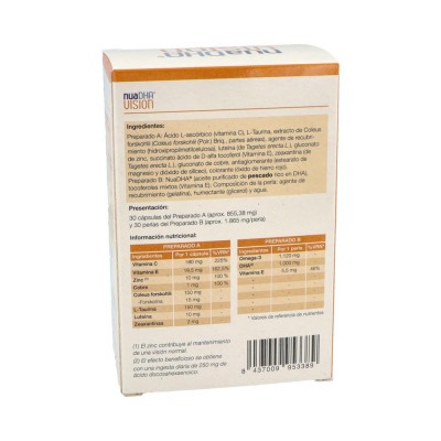 Comprar NUADHA VISION 30 PERLAS DHA + 30 CAPSULAS al mejor precio en NuestraFarma, tu farmacia online