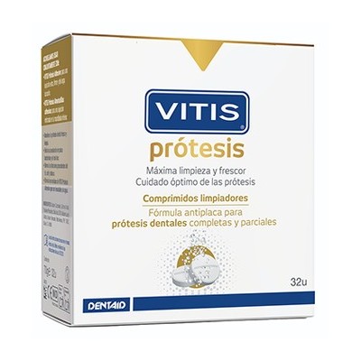 Comprar VITIS PROTESIS COMPRIMIDOS LIMPIADORES (ANTIGUO FITTYDENT COMPRIMIDOS LIMPIADORES) 32 UNIDADES al mejor precio en NuestraFarma, tu farmacia online
