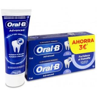 ORAL B ADVANCED FORTALECE ESMALTE DUPLO 2X75 ML