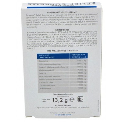 Comprar BIOSTERINE RELIEF SUPREME 12 COMPRIMIDOS al mejor precio en NuestraFarma, tu farmacia online