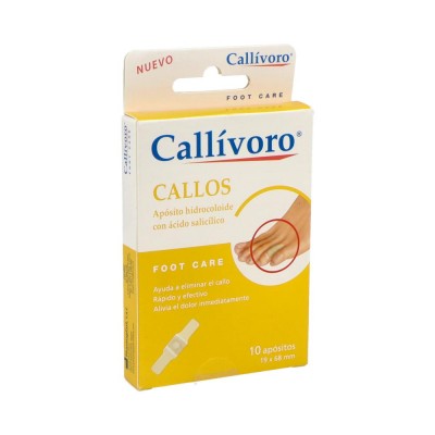 Comprar CALLIVORO CALLOS APOSITO HIDROCOLOIDE CON ACIDO SALICILICO 10 UNIDADES 68 MM X 19 MM al mejor precio en NuestraFarma, tu farmacia online