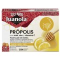 JUANOLA PROPOLIS MIEL ZINC Y VITAMINA C 36 PASTILLAS DE GOMA SABOR LIMON MIEL