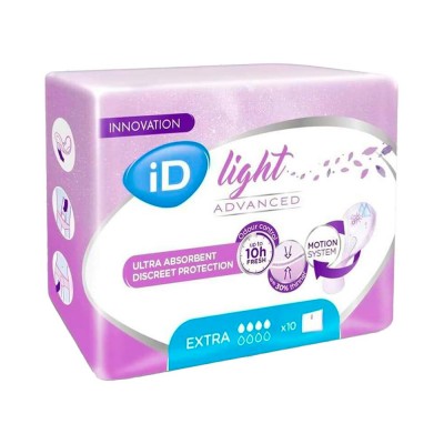 Comprar ID DISCREET LIGHT ADVANCED COMPRESAS EXTRA 10 UNIDADES al mejor precio en NuestraFarma, tu farmacia online