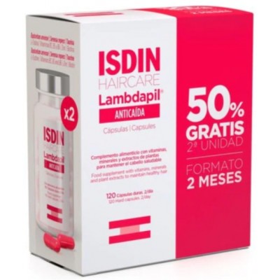 Comprar ISDIN HAIRCARE LAMBDAPIL ANTICAIDA 5-ALFA PLUS 120 CAPSULAS al mejor precio en NuestraFarma, tu farmacia online