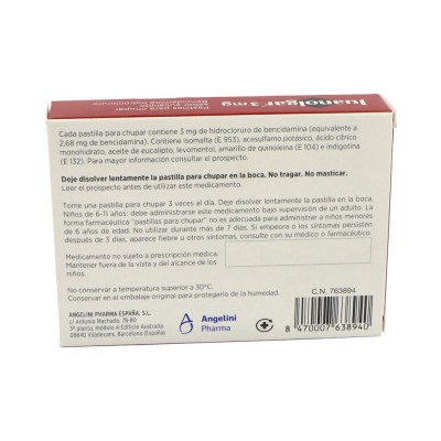 Comprar JUANOLGAR 3 MG 20 PASTILLAS PARA CHUPAR (SABOR EUCALIPTO)(BLISTER) al mejor precio en NuestraFarma, tu farmacia online