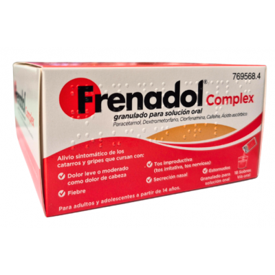 Comprar FRENADOL COMPLEX 18 SOBRES GRANULADO PARA SOLUCION ORAL al mejor precio en NuestraFarma, tu farmacia online