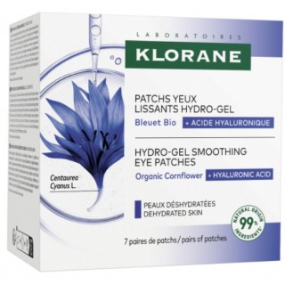KLORANE PARCHES DE OJOS ALISADORES HIDROGEL AL ACIANO BIO Y ACIDO HIALURONICO 7 BOLSAS 2 PARCHES