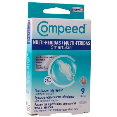 Comprar COMPEED MULTI-HERIDAS SMARTSKIN HIDROCOLOIDE DEDOS 9 UNIDADES al mejor precio en NuestraFarma, tu farmacia online