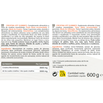 Comprar CREATINA ATP SABOR LIMON 120 GUMMIES al mejor precio en NuestraFarma, tu farmacia online