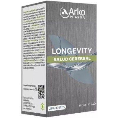 Comprar ARKOPHARMA LONGEVITY SALUD CEREBRAL 60 CAPSULAS al mejor precio en NuestraFarma, tu farmacia online