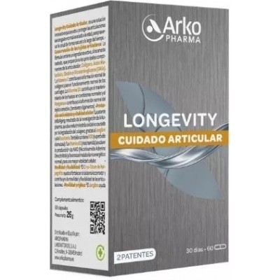 Comprar ARKOPHARMA LONGEVITY CUIDADO ARTICULAR 60 CAPSULAS al mejor precio en NuestraFarma, tu farmacia online