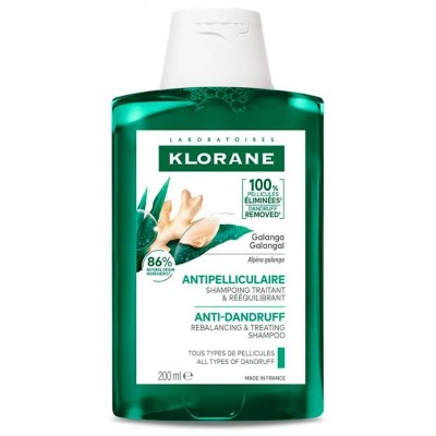Comprar KLORANE ANTICASPA CHAMPU TRATANTE Y REEQUILIBRANTE A LA GALANGA 200 ML al mejor precio en NuestraFarma, tu farmacia online