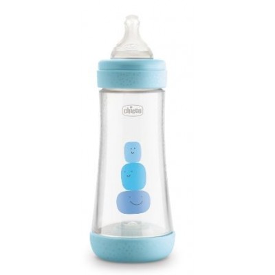 Comprar BIBERON PLASTICO 4+ TETINA SILICONA CHICCO PERFECT5 AZUL 300 ML al mejor precio en NuestraFarma, tu farmacia online