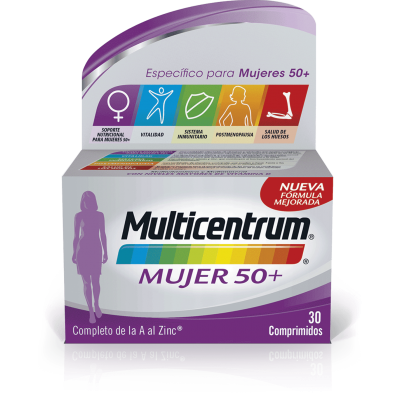 Comprar MULTICENTRUM MUJER 50+ 30 COMPRIMIDOS al mejor precio en NuestraFarma, tu farmacia online