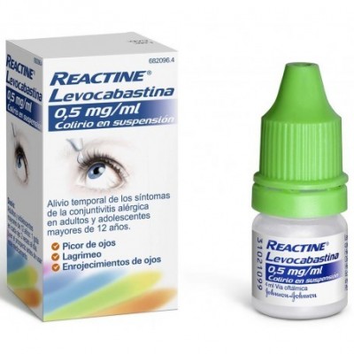 Comprar REACTINE LEVOCABASTINA 0,5 MG/ML COLIRIO EN SUSPENSION 1 FRASCO 4 ML al mejor precio en NuestraFarma, tu farmacia online