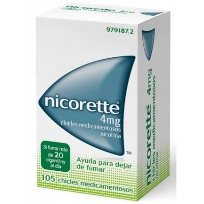 Comprar NICORETTE 4 mg 105 CHICLES MEDICAMENTOSOS al mejor precio en NuestraFarma, tu farmacia online