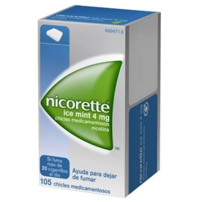 Comprar NICORETTE ICE MINT 4 mg 105 CHICLES MEDICAMENTOSOS al mejor precio en NuestraFarma, tu farmacia online