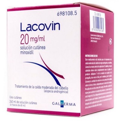Comprar LACOVIN 20 MG/ML SOLUCION CUTANEA 4 FRASCOS 60 ML al mejor precio en NuestraFarma, tu farmacia online