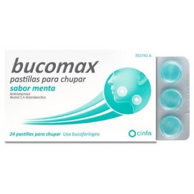 Comprar BUCOMAX 24 PASTILLAS PARA CHUPAR (SABOR MENTA) al mejor precio en NuestraFarma, tu farmacia online