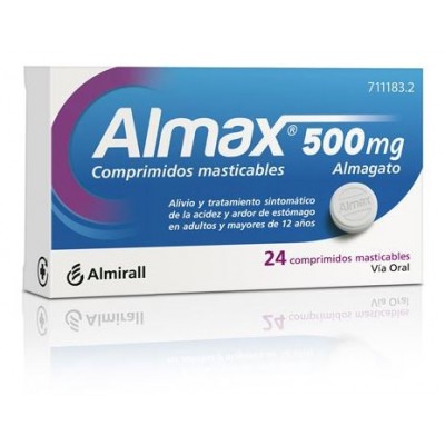 Comprar ALMAX 500 MG 24 COMPRIMIDOS MASTICABLES al mejor precio en NuestraFarma, tu farmacia online