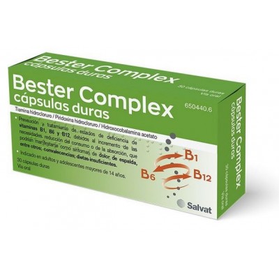 Comprar BESTER COMPLEX 30 CAPSULAS al mejor precio en NuestraFarma, tu farmacia online