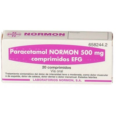 Comprar PARACETAMOL NORMON EFG 500 MG 20 COMPRIMIDOS al mejor precio en NuestraFarma, tu farmacia online
