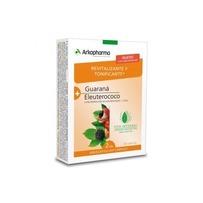 Comprar ARKOCAPSULAS COMPLEX GUARANA Y ELEUTEROCOCO 40 CAPSULAS al mejor precio en NuestraFarma, tu farmacia online