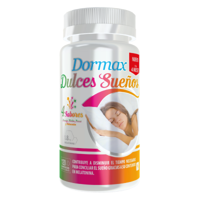 Comprar DORMAX DULCES SUEÑOS 120 COMPRIMIDOS MASTICABLES al mejor precio en NuestraFarma, tu farmacia online