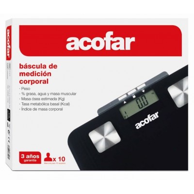 Comprar BASCULA DE MEDICION CORPORAL ACOFAR 1 U al mejor precio en NuestraFarma, tu farmacia online
